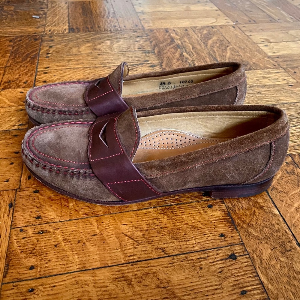Cole Haan Suede/Leather Penny Loafers